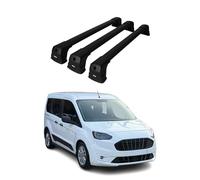 OMAC Barras de Techo transversales compatibles con Ford Tourneo Connect 2021-2026 - 2 Barras - con Cerradura - Aluminio Negro