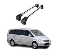 OMAC Barras de Techo transversales compatibles con Mercedes Vito W639 2003-2014 - 2 Barras - con Cerradura - Aluminio Gris