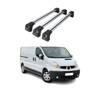 OMAC Barras de Techo transversales compatibles con Renault Trafic II 2001-2014 - 2 Barras - con Cerradura - Aluminio Gris