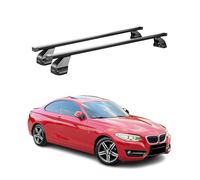 OMAC Barras de techo transversales de acero para BMW Serie 2 F22 Coupe 2012-2021 - Antirrobo Incluido - Probado City Crash - DIN 75302:2019 - ISO/Paso 11154:2006 - Carga Max 75 kg Negro