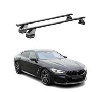 OMAC - Barras de techo transversales de acero para BMW Serie 8 Gran Coupé G16 2019-2026 / G15 2018-26 - Antirrobo incluido - Probado City Crash - DIN 75302:2019 - ISO/Paso 11154:2006 - Carga Max 7 5