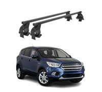 OMAC - Barras de techo transversales de acero para Ford Escape 2013-2019 - Antirrobo Incluido - Probado City Crash - DIN 75302:2019 - ISO/Paso 11154:2006 - Carga máxima 50 kg Negro