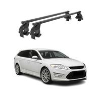 OMAC - Barras de techo transversales de acero para Ford Mondeo III Liftback Turnier 2007-2014 - Antirrobo Incluido - Probado City Crash - DIN 75302:2019 - ISO/Paso 11154:2006 - Carga máxima 50 kg