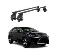 OMAC - Barras de techo transversales de acero para Lexus NX I 2015-2021 - Antirrobo incluido - Probado City Crash - DIN 75302:2019 - ISO/Paso 11154:2006 - Carga máxima 50 kg Negro