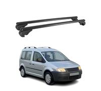 OMAC GmbH - Vaca de Coche, Barra de Techo de Aluminio para Caddy 2004-2015 con Cierre TÜV Abe, Color Negro