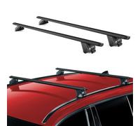 OMAC Barras portaequipajes básicas compatibles con Ford Kuga MK3 2019-2025 de aluminio ABE 100 kg, color negro, 2 piezas cerradas para portabicicletas, cajas de techo, portaesquís, portaesquís, con