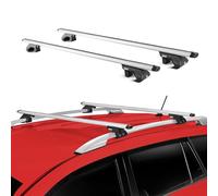 OMAC Barras portaequipajes básicas compatibles con Ford Ranger 2011-2025, 4 puertas, aluminio ABE, 90 kg, plata, 2 piezas, para portabicicletas, cajas de techo, portaesquís, con cerradura