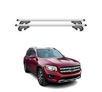 OMAC Barras portaequipajes básicas compatibles con Mercedes GLB X247 2019-2025, 90 kg, aluminio plateado, 2 unidades