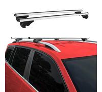 OMAC Barras portaequipajes básicas compatibles con MG ZS 2017-2024, aluminio, 75 kg, plata, 2 piezas, para portabicicletas, cajas de techo, portaesquís, con cerradura