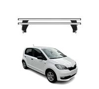OMAC Barras portaequipajes básicas compatibles con Skoda Citigo 2011-2019, 5 puertas, 50 kg, aluminio plateado, 2 unidades