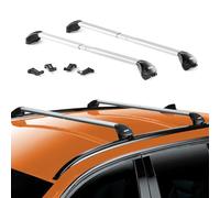 OMAC Barras portaequipajes básicas compatibles con Toyota Yaris Cross 2020-2025, aluminio ABE, 100 kg, plata, 2 piezas, rieles cerrados para portabicicletas, cajas de techo, portaesquís, portaesquís