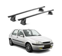 OMAC Barras portaequipajes de acero para Ford Focus II Hatchback Estate 2005 - 2010 - TÜV/DIN 75302:2019 - con cerradura - Máximo 75 kg - 2 barras - Negro