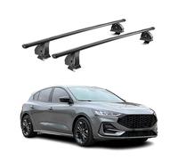 OMAC Barras portaequipajes de acero para Ford Focus IV Hatchback Estate 2018 - 2025 - TÜV/DIN 75302:2019 - con cerradura - Máximo 75 kg - 2 barras - Negro