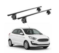 OMAC Barras portaequipajes de acero para Ford KA+ Hatchback 2016 - 2019 - TÜV/DIN 75302:2019 - con cerradura - Máximo 75 kg - 2 barras - Negro