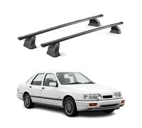 OMAC Barras portaequipajes de acero para Ford Sierra II Hatchback Estate 1987 - 1993 - TÜV/DIN 75302:2019 - Se puede cerrar - Máximo 75 kg - 2 barras - Negro