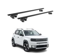 OMAC Barras portaequipajes de aluminio con certificado TÜV para Fiat Grande Panda 2025 - 2026 - para rieles de techo estándar - ranura T - máx. 90 kg - 2 cerraduras negras