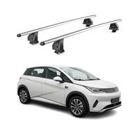 OMAC Barras portaequipajes de aluminio para BYD Dolphin 2023 - 2026 - TÜV/DIN 75302:2019 - con cerradura - ranura en T - Máximo 75 kg - 2 barras - Plata