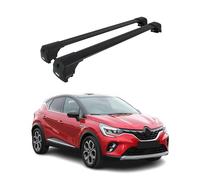 OMAC Barras portaequipajes de aluminio para Renault Captur II 2019 - 2026 - City Crash - ISO/PAS 11154:2006 - con cerradura - máx. 75 kg - 2 barras negras