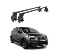 OMAC Barras transversales Menabo Compatible con Opel Crossland X 2017-2020 Negro