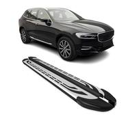 OMAC Estribos Laterales Faldones Seitenbretter Compatible con Volvo XC60 2018-2026 Negro-Plata ALU