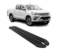 OMAC Faldones Laterales Estribos Laterales Compatibles con Toyota Hilux DoubleCab 2015-2025 ALU Negro