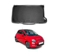 OMAC GmbH Alfombrilla para Maletero de Coche, Compatible con Fiat 500-500C 2007-2021, Ajuste 3D, Borde Alto, Antideslizante, Color Negro