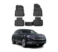 OMAC GmbH - Alfombrillas de Coche, Alfombras, Esterilla para Touareg 2018 - 2020 3D, Ajuste Perfecto, Borde Alto, Alfombrillas de Goma, Color Negro