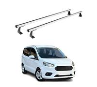 OMAC Heavy Duty Barras de Techo Transversales Compatibles con Ford Transit Courier I 2014-2023 - 2 Stangen - Aluminio Plata