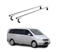 OMAC Heavy Duty Barras de Techo Transversales Compatibles con Mercedes Vito W639 2003-2014 - 2 Stangen - Aluminio Plata