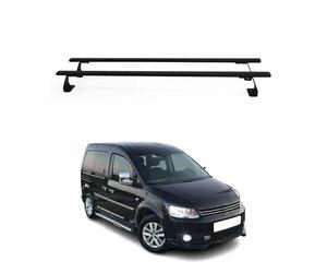 OMAC Heavy Duty Barras de Techo Transversales Compatibles con VW Caddy III 2003-2015 Pre-FL - 2 Stangen - Acero Negro