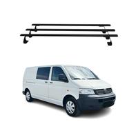 OMAC Heavy Duty Barras de Techo Transversales Compatibles con VW T5 T6 Transporter Multivan Caravelle 2003-2024 - 3 Stangen - Acero Negro