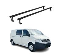 OMAC Heavy Duty Barras de Techo Transversales Compatibles con VW T5 T6 Transporter Multivan Caravelle 2003-2024 - 2 Stangen - Aluminio Negro