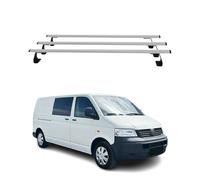 OMAC Heavy Duty Barras de Techo Transversales Compatibles con VW T5 T6 Transporter Multivan Caravelle 2003-2024 - 3 Stangen - Acero Plata