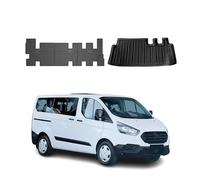 OMAC Juego de Alfombrillas y Protector de Maletero Compatible con Ford Tourneo Custom 2012-2024 Goma TPE Negro