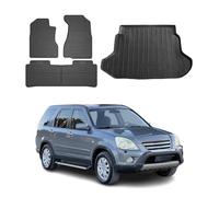 OMAC Juego de Alfombrillas y Protector de Maletero Compatible con Honda CR-V 2001-2006 Goma TPE Negro