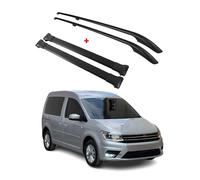 OMAC Juego de rieles de techo y barras de techo compatibles con VW Caddy 2015-2020, aluminio corto, 4 piezas, color negro