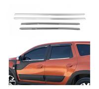 OMAC Molduras de ventana compatibles con Dacia Duster 2018-2021, acero inoxidable, cromo, 4 piezas