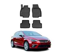 OMAC Premium Alfombrillas De Coche Compatible con Seat Ibiza 2017-2024 Negro TPE Goma 4Pza