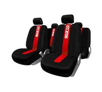OMAC SPARCO Fundas Asientos Sitzauflage Sitzkissen Schonbezüge Autositzbezüge Universell Negro Rojo Delantero Trasero