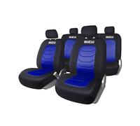 OMAC SPARCO - Fundas para asientos de coche, cojines de asiento, protectores de asiento universales, azul, delanteras y traseras