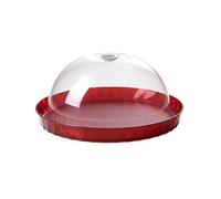 Omada Design 36 cm de diseño plano, 16.5 cm de alto, soporte para pastel con tapa de plástico irrompible, Diamond Line