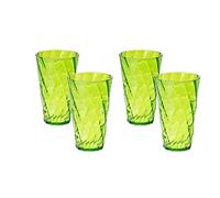 omada Design 4 vasos para bebidas 50 cl, transparente y de color, Diamond Line