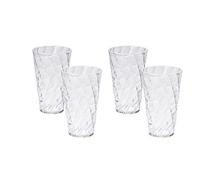omada Design 4 vasos para bebidas 50 cl, transparente y de color, Diamond Line