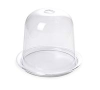 Omada Design Bandeja para tartas, panettone, de 25 cm en el interior y 33 cm en el exterior, cúpula conserva frescura, desmontable, apilable, apta para lavavajillas, Línea Trendy (Blanco nieve)