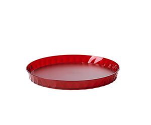 Omada Design Bandeja redonda de 36 cm con acabado satinado, con procesamiento de diamantes, Diamond Line