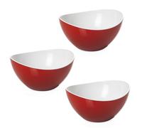OMADA Design - Juego de 3 cuencos de cocina de 1,5 litros, ensaladeras de plástico de colores, recipiente irrompible, fabricado en Italia, línea Trendy