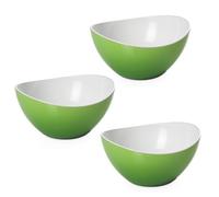 OMADA Design - Juego de 3 cuencos de cocina de 1,5 litros, ensaladeras de plástico de colores, recipiente irrompible, fabricado en Italia, línea Trendy