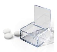 Omada Design pequeña caja de cubo de plexiglás transparente de 6 X 6 X 3 cm, para favores de boda para bodas, confirmación, comunión, bautizo y fiestas de graduación, Made in Italy