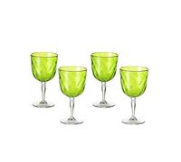 Omada Design Set de 4 copas de vino de plástico, 27.5 cl, Made in Italy, apto para lavavajillas, Diamond Line