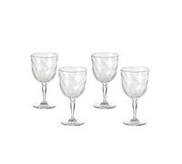 Omada Design Set de 4 copas de vino de plástico, 27.5 cl, Made in Italy, apto para lavavajillas, Diamond Line